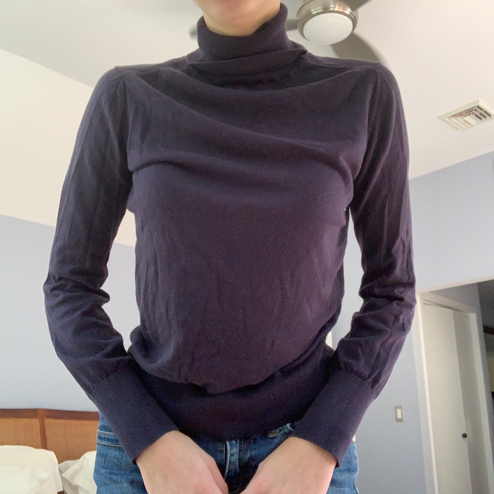 Navy turtleneck